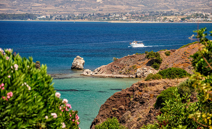Summer sea coast on cyprus