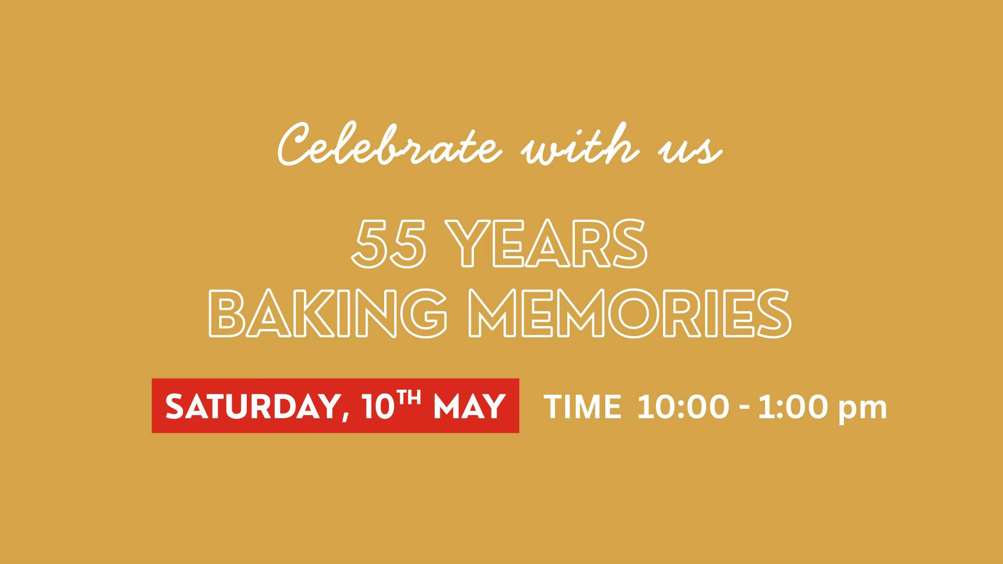 55 years baking memories anniversary