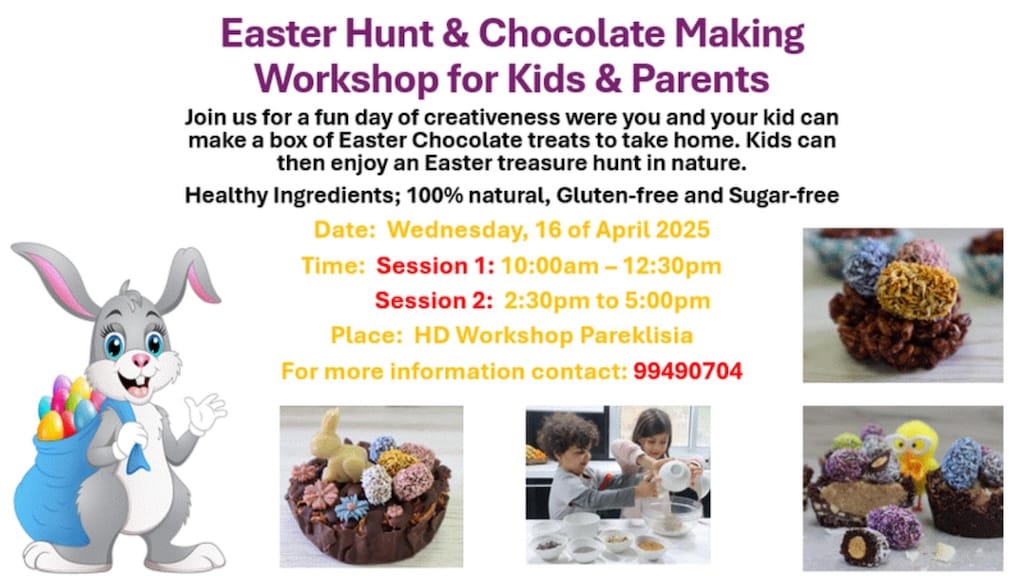 Easter Hunt & Chocolate making Workshop for Kids & Parents