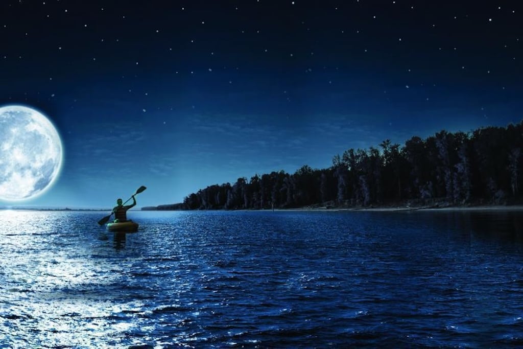 Full moon sea kayaking