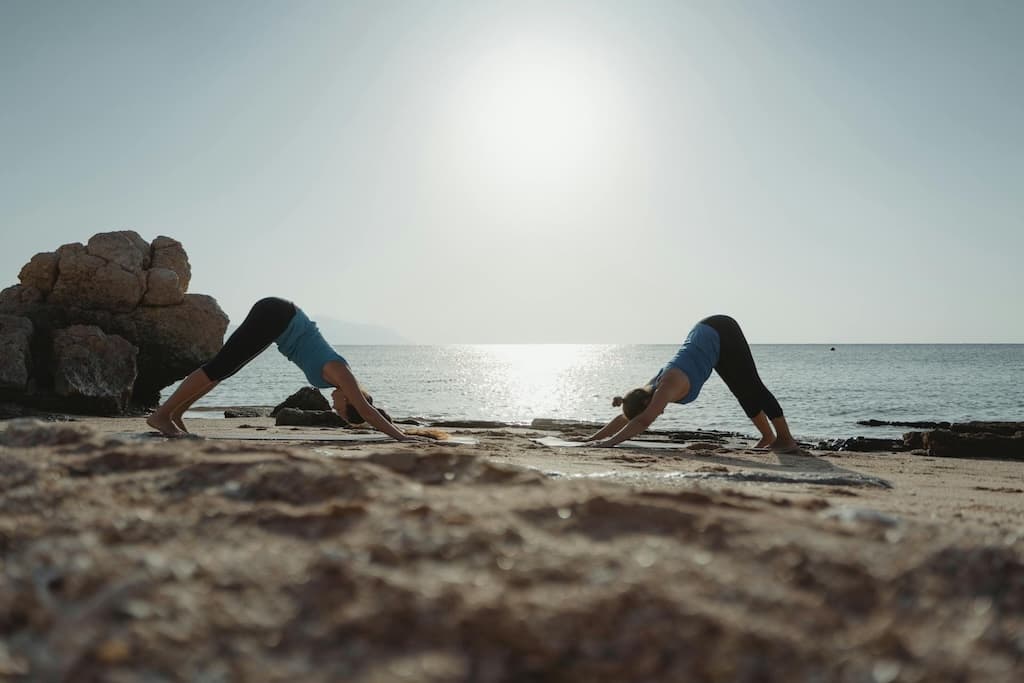 Beach yoga journaling and brunch may 25