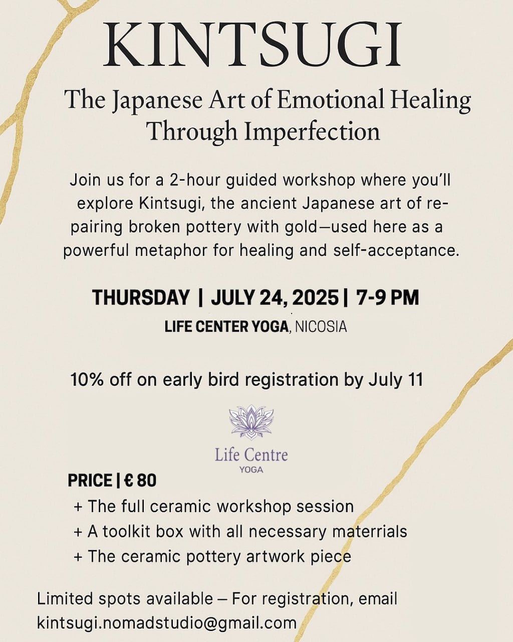 Kintsugi workshop in nicosia july 25
