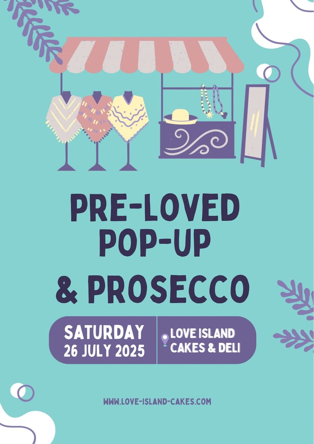 Pre loved popup and prosecco july 25