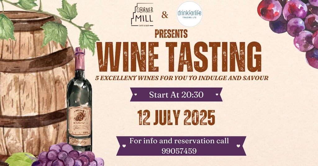 Wine tasting at corner mill july 25