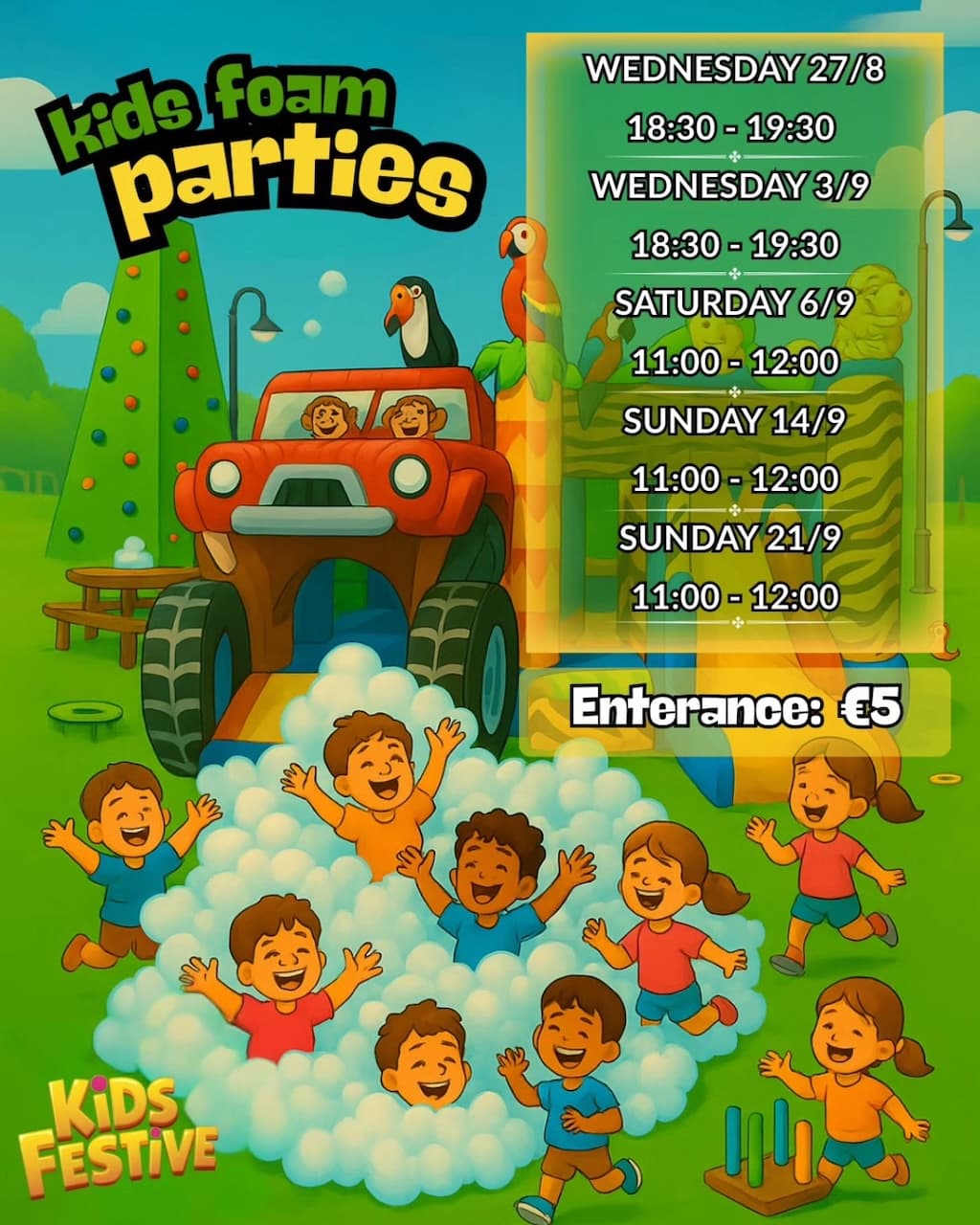 Kids foam parties sep 25