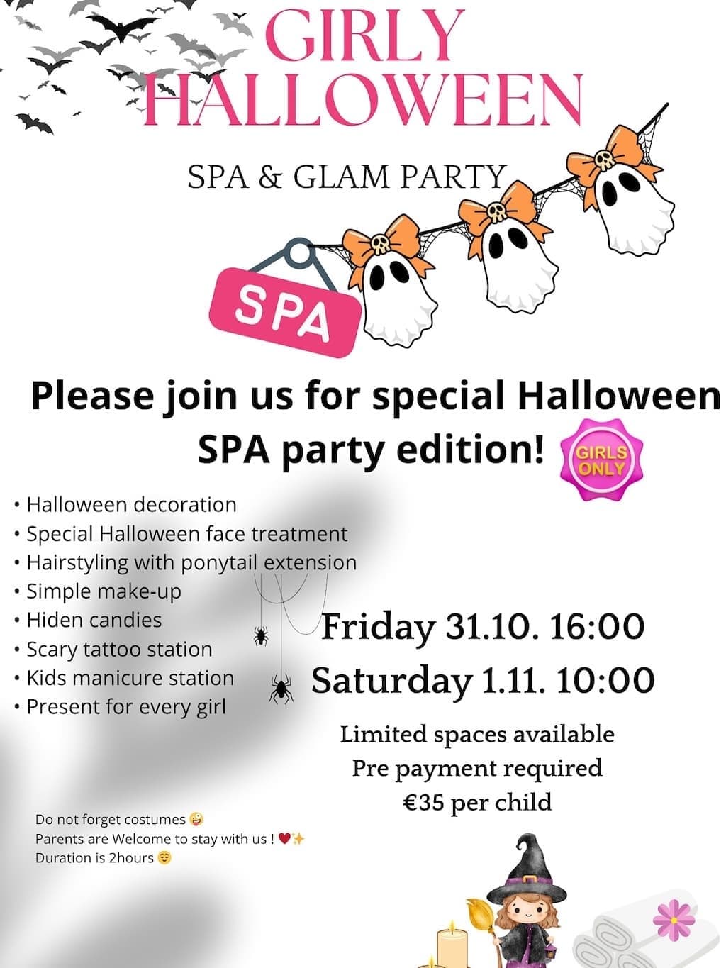 Girly Halloween Spa Party