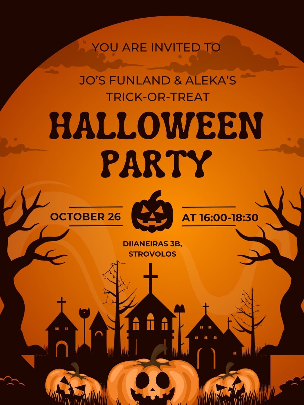 Trick or treat halloween party oct 25