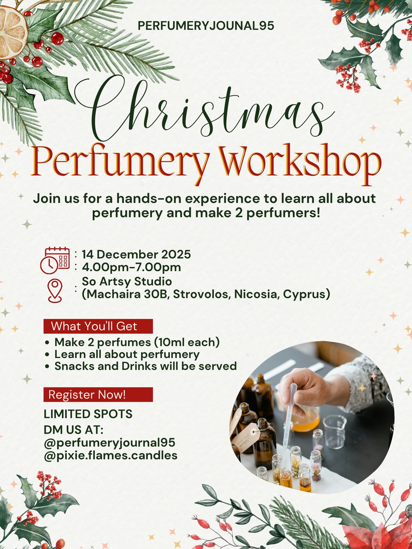 Xmas perfumery workshop dec
