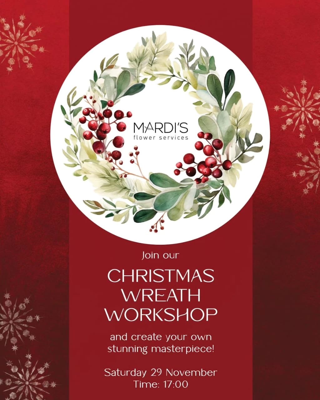 Xmas wreath workshop mardi nov