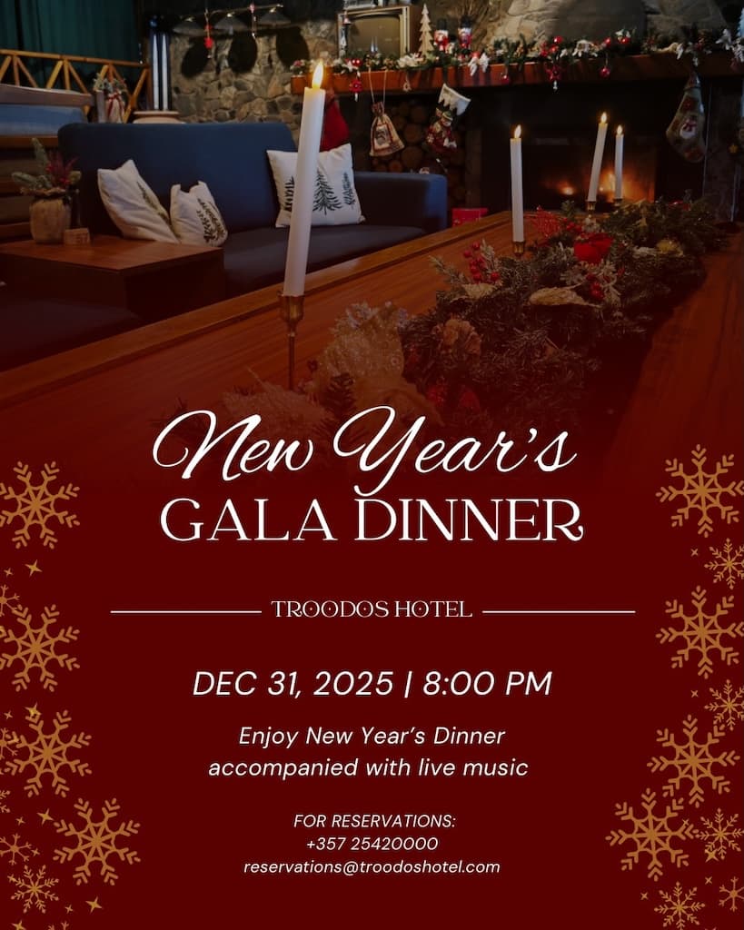 New years gala dinner troodos hotel dec