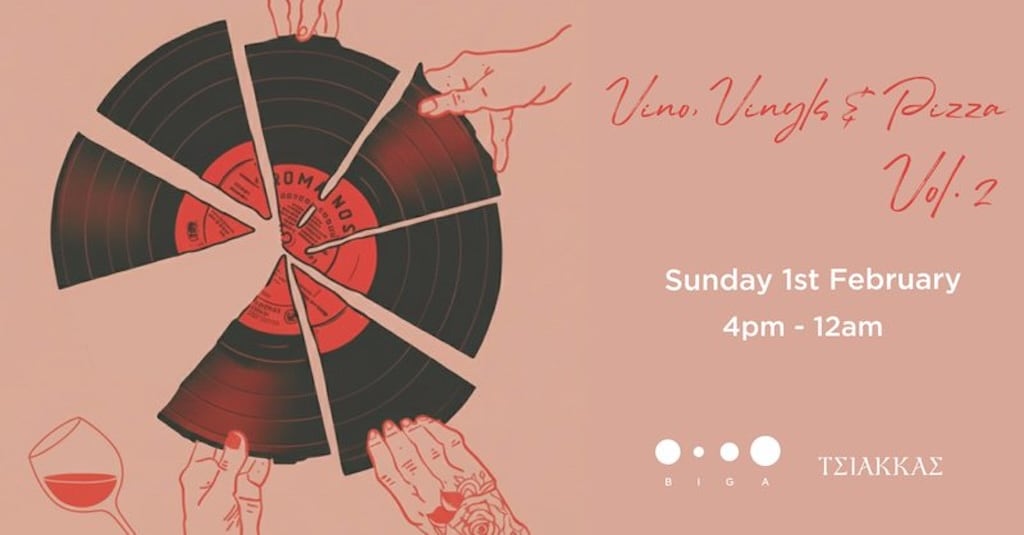 Vino vinyls and pizza feb