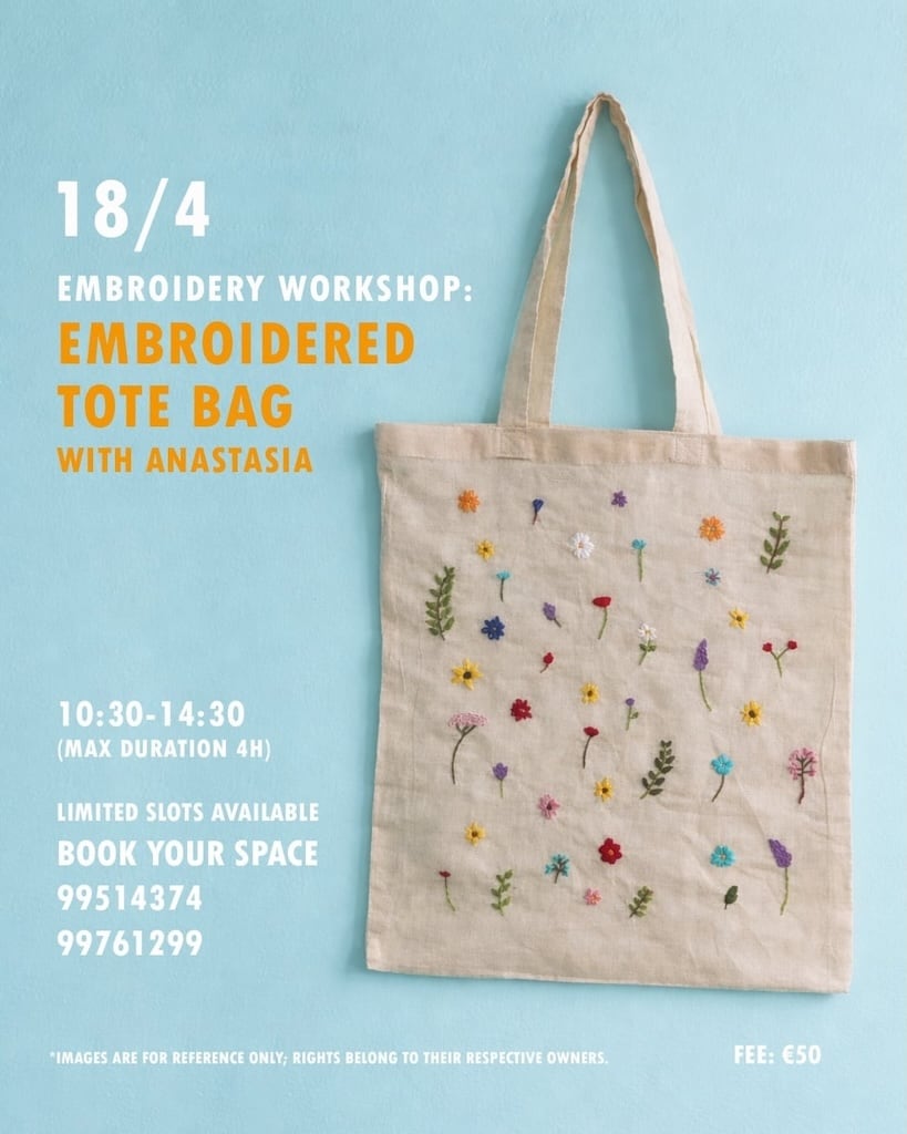 Embroidered tote bag apr