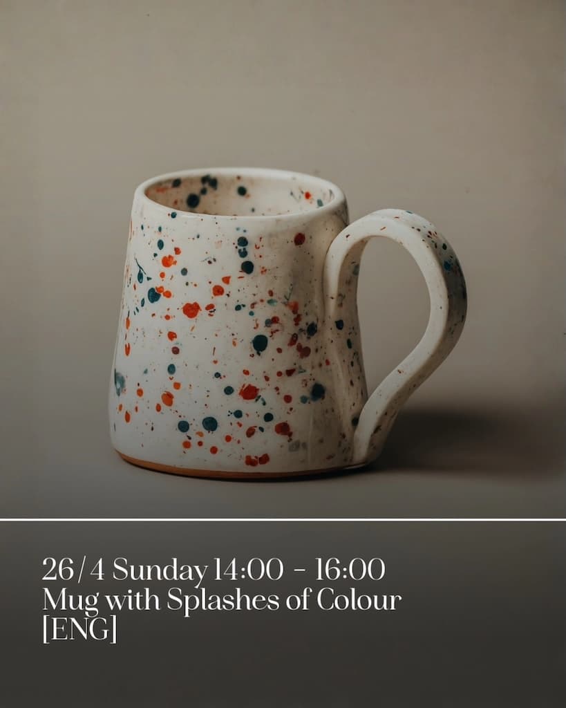 Mug with splashes of colour apr