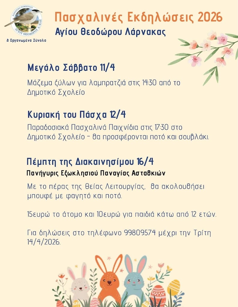 Pasxa agios theodoros lca apr