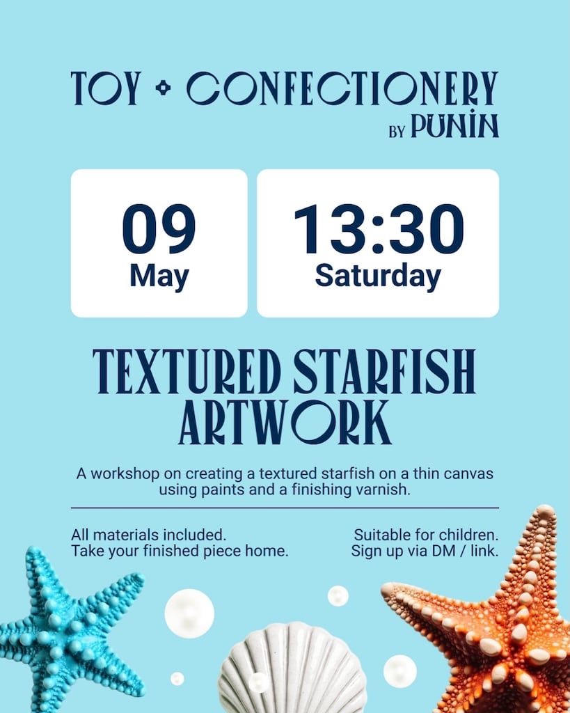 Textured starfish artwork may