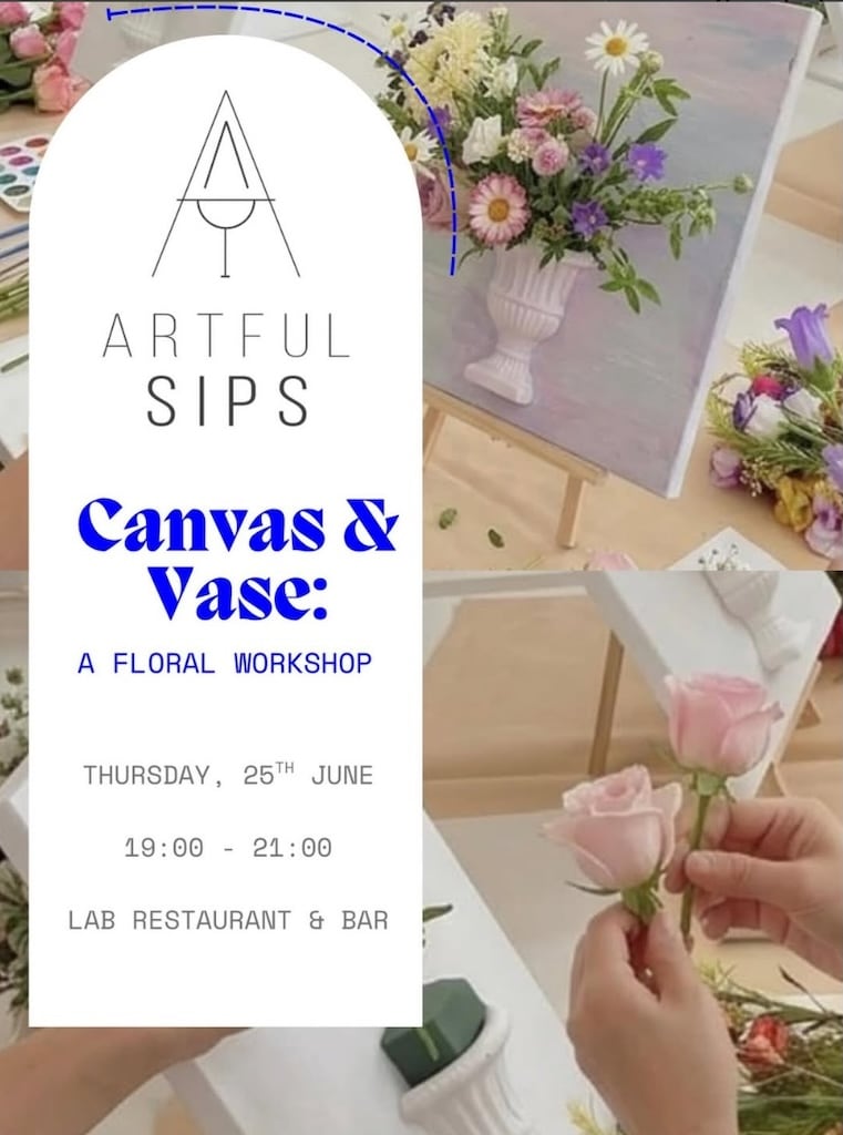 Canvas vase floral workshop june