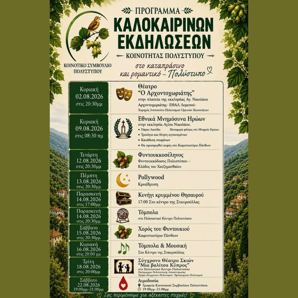 Καλοκαιρινές Εκδηλώσεις – Πολύστυπος