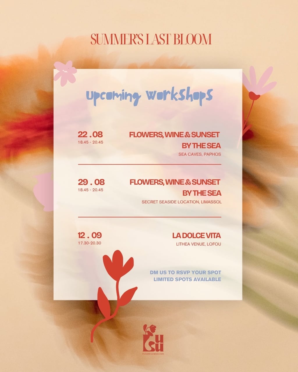 Lulu flowers workshops aug sep