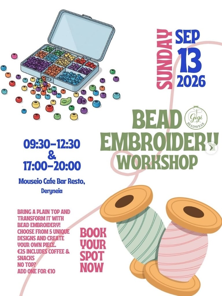 Bead embroidery workshop sep